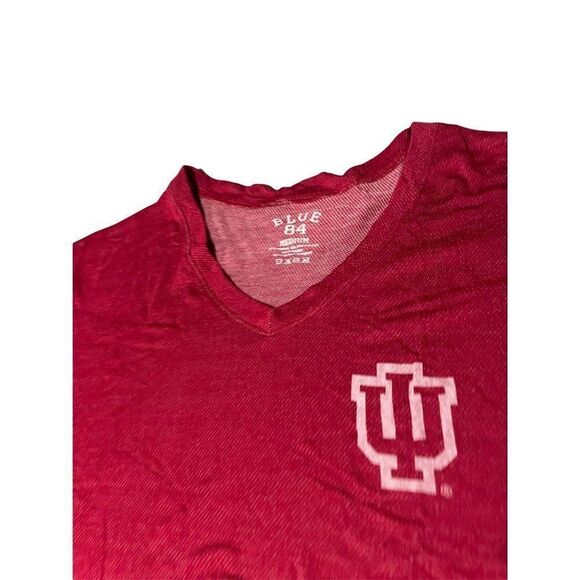 Blue 84 Womens Red V Neck Short Sleeve Hi Low Casual Blouse Top Size Medium - Picture 3 of 4